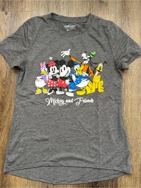 Disney Mickey and Friends Women's Gray Graphic Tee